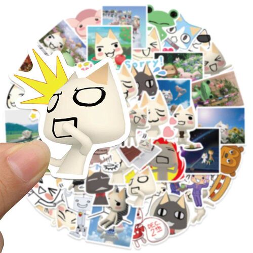 50Ps Cartoon Toro Inoue Cat ers Kawaii Waterproof Graffiti V