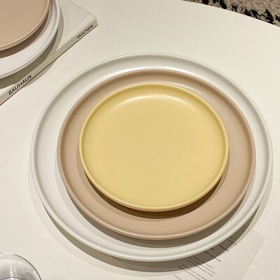 10  Matte Ceramic Plate Solid Color Pizza Dish