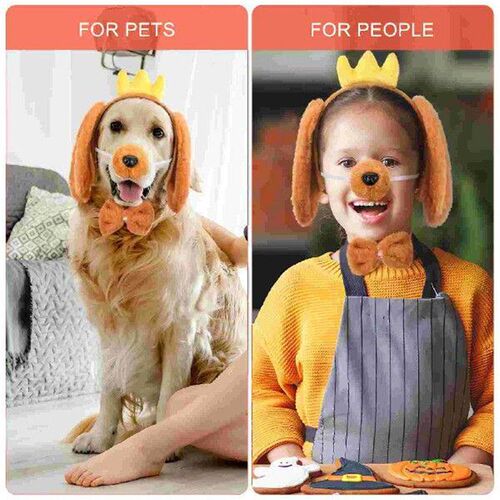 Dog Ears Headband Set Fluffy Costume Hairband Animal Adults