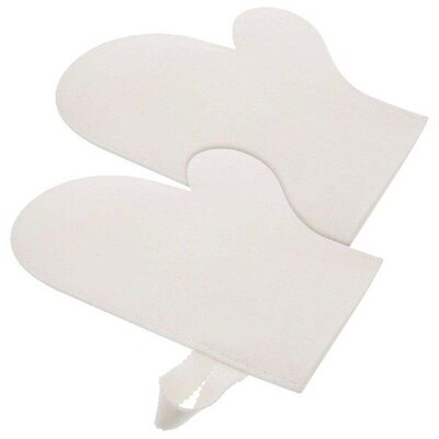 2pcs Insulation Gloves Felt Sauna Bath Shower Tools White