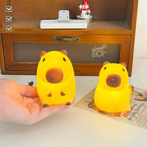 Hot Cute Mini Capybara Night Light Kapibala Cartoon Vinyl An