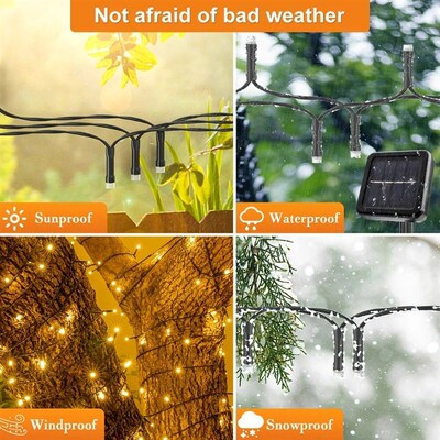 23-99ft LED Solar Light 50-300 Lights Outdoor Waterproof Fai