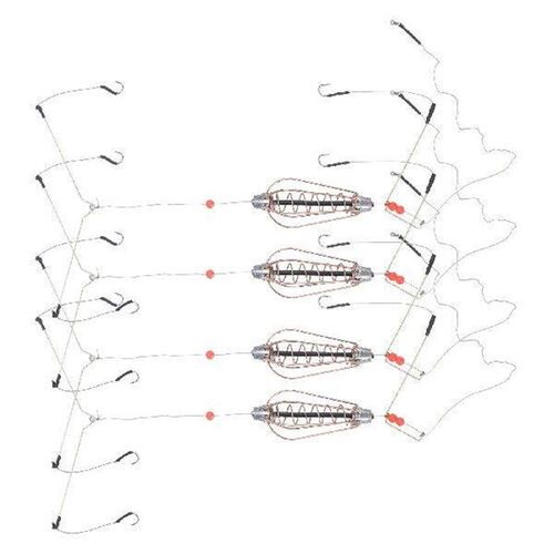 4Pcs Fishing Bait Holder Cage Spring Basket Lure Feeder
