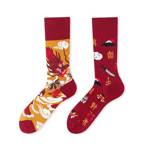 Chinese Zodiac New Year Red Socks Couple Socks