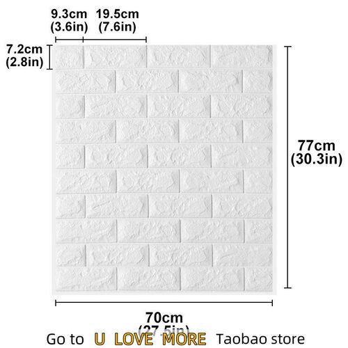4/8/12PCS Self Adhesive Foam Wallpaper Waterproof 3D 砖墙纸