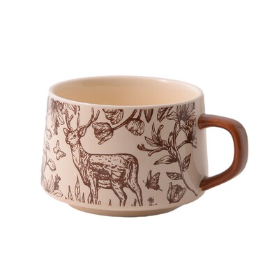 Light Luxury Retro British Latte Cup Ceramic Coffee Cup Set