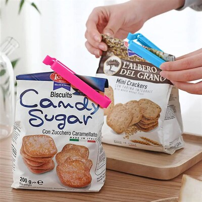 5PCS Portable Kitchen Storage Food Snack Seal Sealing Bag Cl