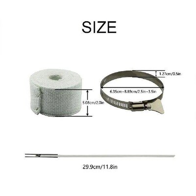 Fireproof and Scald Proof Stove Pipe Wrap with 2 Clamps