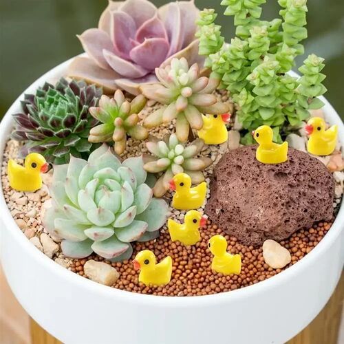 100Pcs/set Mini Resin Ducks Tiny Duck Miniature