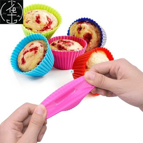 12pcs Silicone Cake Baking Molds Cupcake Molder Round Muffin