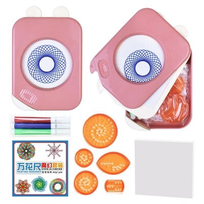 Spirograph Drawing Toys Storage Set Interlocking Gears Wheel