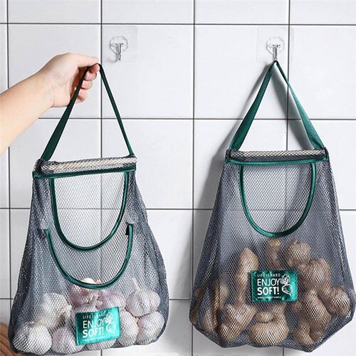 Lazy Corner Fruit and Vegetable Hanging Bag Kitchen Wall Han