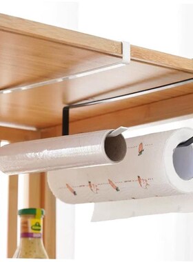 Non-perforated kitchen paper towel rack under cabinet hanger