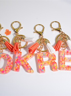 Fashion Soft Clay Stuffed Resin Letter Keychain Women Bag