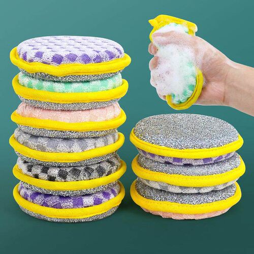 Kitchen Multi-functional Double-sided Cleaning Sponge, Oil-R