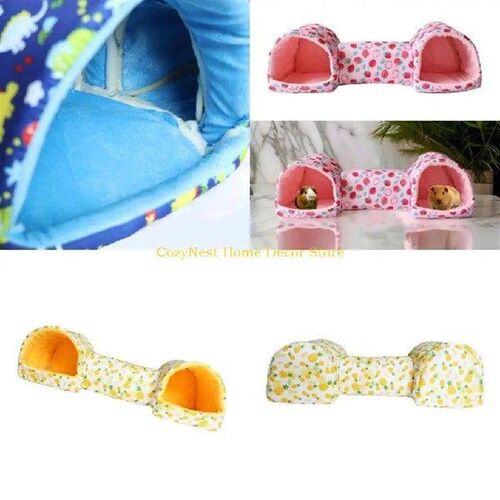 92MF Pet Small Animal Hamster Bed with Tunnel Soft Cave Toy