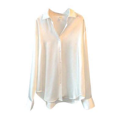 Long-sleeved Satin Shirt Womens Design Sense Niche 2025 Sun