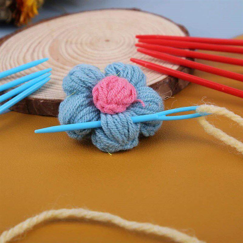 9cm Mixed Color Plastic Knitting Needles Wool Yarn Needle Cr - 实物图