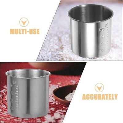 2 Pcs Measuring Cup Metal Cups Multipurpose Container Flour
