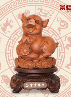 十二生肖仿木猪鼠牛虎兔龙蛇马羊猴鸡狗猪工艺品摆件客厅摆设饰品