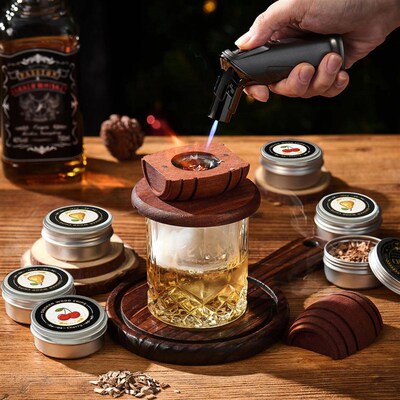 Cocktail Smoker Kit with  Cherry Oak Pecan Wood Chips Whiske
