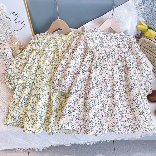 Spring Autumn Clothes Pastoral Baby Long-Sleeved Cotton And