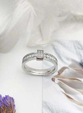 New female micro diamond ring full diamond electroplating 18