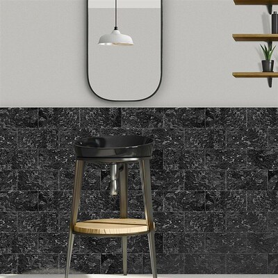 16PCS Vintage 3D Matte Tile Sticker Set - Removable & Thicke