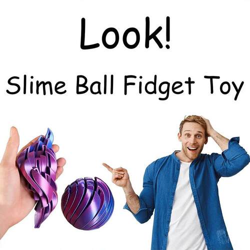 3D Printed Flow Ball Fidget Toy Spiral Sss Relief Sensory To