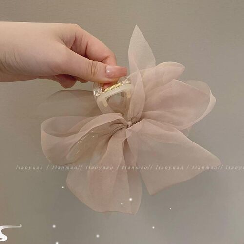 New Mesh Bow Grip Clip Female Ponytail Braid Hair Claw Clip