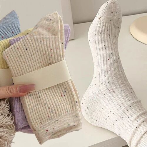 Newautumn Winter Fashion Cotton Knitted Women Socks Solid Ja