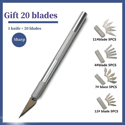 21PCS a Set Utility Carving Knife 20 steel blades and an