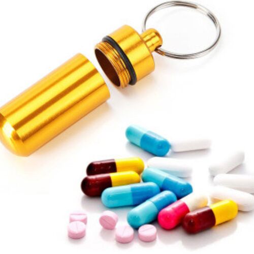 1 PCS Colorful Baby Aluminum Pill Box Medicine Case Containe