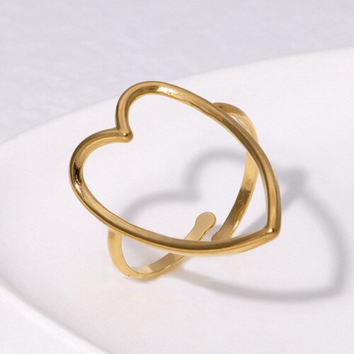 European Fashion Stainless Steel Heart Ring Simple and Versa