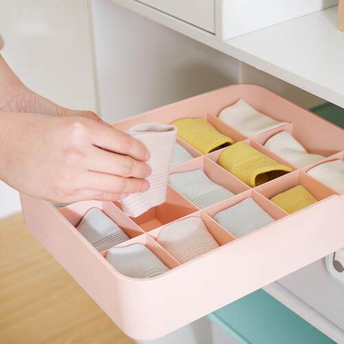 1/10/15 Grid Plastic Underwear Storage Box with Mark Closet