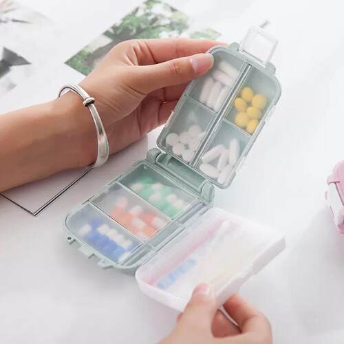 10 Grid Pill Box Organizer Container Travel Pill Case With S