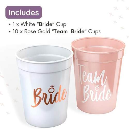1Set Bachelorette Party Team Bride Plastic Drinking Cups Bri