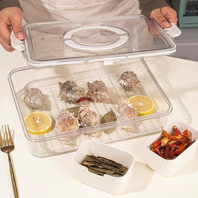 8 Grids Divided Serving Tray Storage Box Kitchen Portable Su
