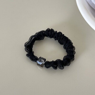 Translucent Gauze Square Beads Hair Scrunchies Simple Versat