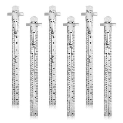 Q1FD 6pcs Pocket Ruler 15cm Metric Scale Ruler for School
