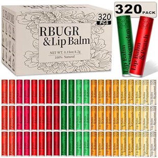 RBUGR 320 Pcs Lip Balm Bulk, 12 Flavored Pack of Lip Balm