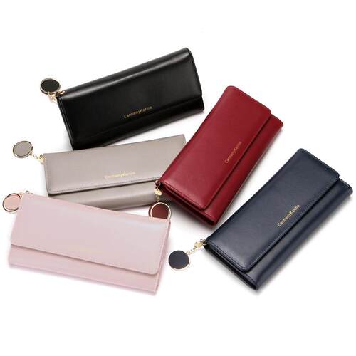 Womens Simple Casual Leather Wallet New Fashion Big Capacit
