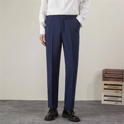 Summer Mens Solid Color Straight Casual Pants Fashion Class