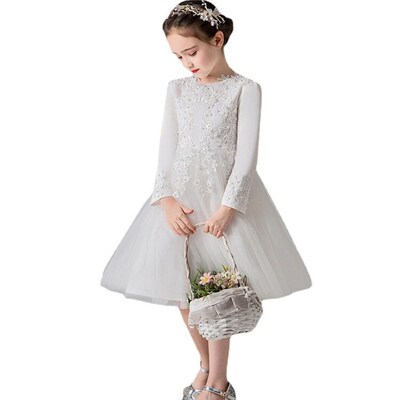 Girls Dress Winter Fleece-lined Thickened Puffy Yarn Princes