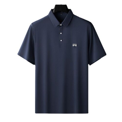 Summer New Mens Traceless Ice Silk Polo Shirt Plus Large Si