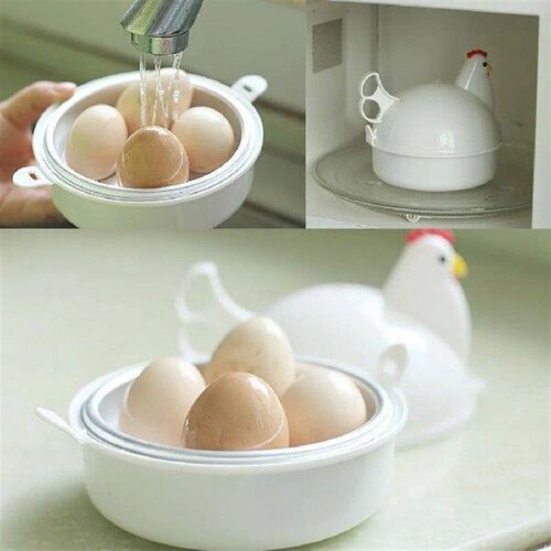NEW Lovely Chicken Shaped Egg Boiler Steamer 4 Eggs 1Egg