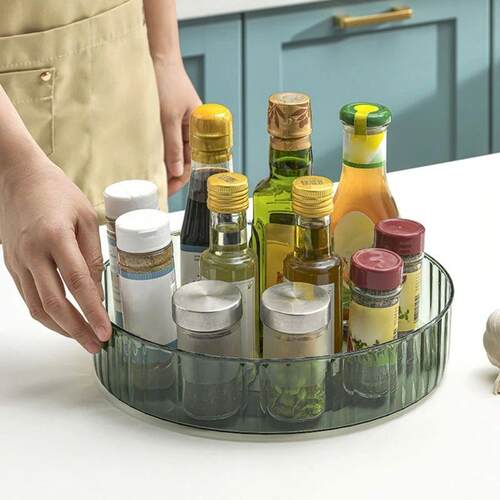 Rotating Storage Tray Kitchen Turntable Spice Seasoning Cont