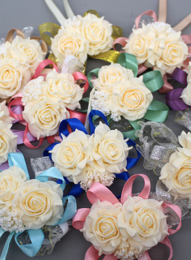 Wedding decoration mariage rose Wrist Corsages Hand Flower s