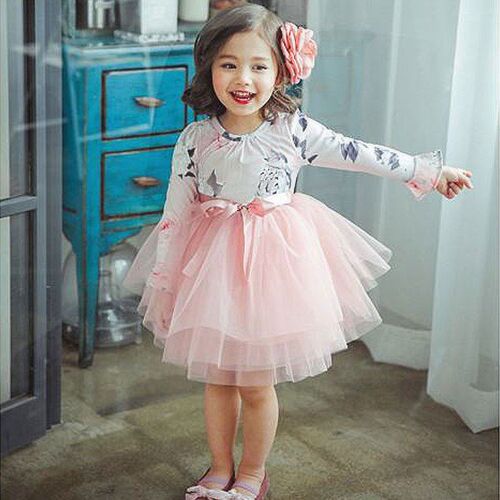 Digital Print Dress Girls Tutu Skirt Princess Dress for Kids