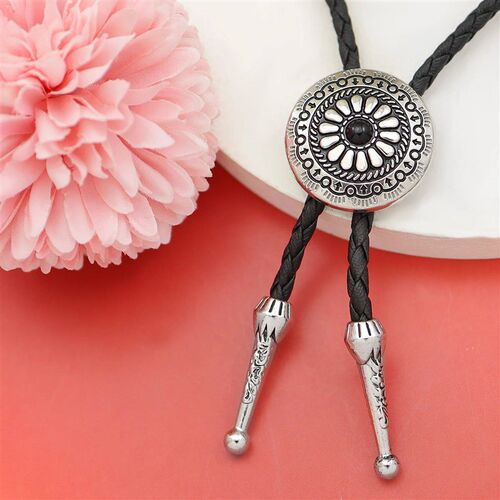Vintage Western Cowboy Bolo Tie for Men Star Bull Circular C